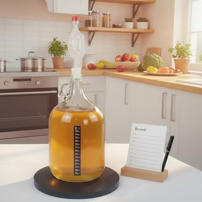 1 Gallon Home Brewing Making Kit for Beer, Wine, Mead & Cider, Glass Carboy Fermenter with Brew Bag, Hydrometer, Bung & Airlock,Siphon, Funnel, Temp Strip,Beginners/Starter Brew Set