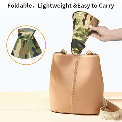 Sun Hats for Men Women Fishing Hat UPF 50+ Breathable Wide Brim Summer UV Protection Hat - color: Camo Green