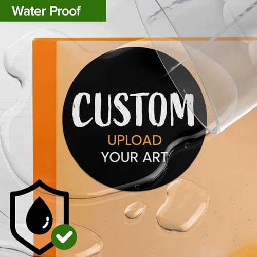 Custom Stickers for Weddings, Birthdays & Businesses - Personalized Labels with Your Logo - Waterproof, Fade and Heat Resistant - Pack of 100-1000 (Custom Image, 5 Inch) - color: Custom Image, size: 5 Inch