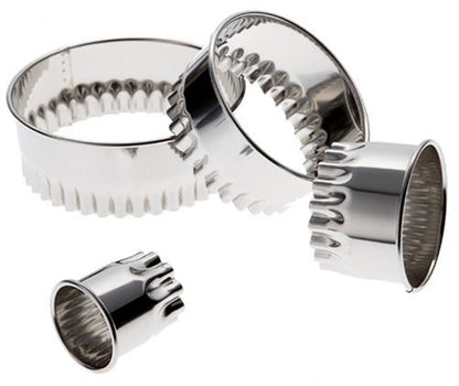 Ateco Fluted Edge Round Cutters in Graduated Sizes, Stainless Steel, 4 Pc Set - size: Fluted Edge, style: Round (4 pcs)