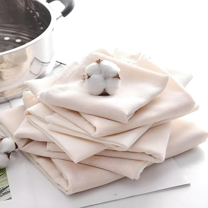 12 Pcs Cheesecloth, 20x20 Inch Organic Hemmed Cheese Cloth for Straining, Reusable Washable Unbleached Pure Cotton Cheesecloth for Cooking, Cheese Making, Baking, Juicing, Grade 100 (12 Pcs)