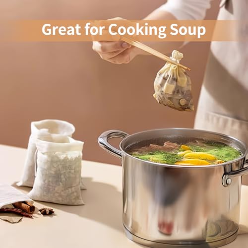 60 Pcs Empty Spice Bags for Cooking Soup, 3x4 In Natural Muslin Drawstring Bag, Reusable Tea Bags for Loose Tea, Small Cheese Cloth Cotton Bag for Straining, Unbleached Cheesecloth Herb Sachet Bag - size: 3x4 IN - 60 PCS