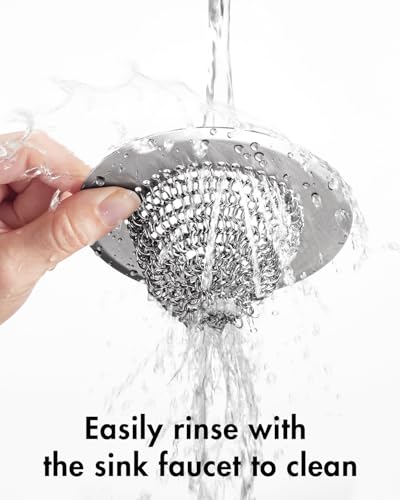 Wokdada Sink Drain Strainer, Reversible Easy Clean Mesh Sink Strainer with 304 Stainless Steel,Revolutionary Anti-Rust Large Kitchen Sink Strainer Food Catcher for Garbage Disposal Without Clogging - color: Silver Silver