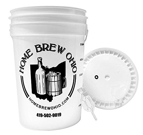Home Brew Ohio 6.5 Gallon Fermenting Bucket with Grommeted Lid and Twin Bubble Airlock