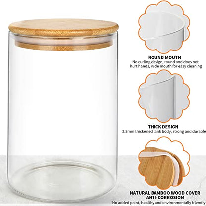 Kmise Sourdough Starter Jar, 34 Oz DIY Pro Glass Sourdough Starter Jar Kit With Thermometer, Silicone Spatula, Blackboard Stickers and Cutter - color: Clear