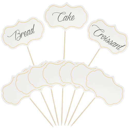 Cheese Markers, Charcuterie Boards Accessories, 100 Pieces Food Labels for Party Buffet, Blank Toothpick Flags, Cake Toppers, Chalkboard Cupcake Toppers Picks for Wedding Birthday Party Decor, White - color: White, size: 100 PCS