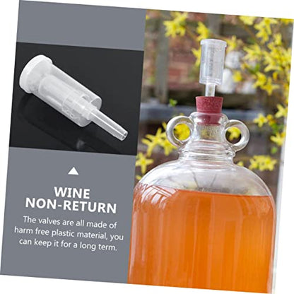 3Sets Non Return Exhaust Valves for Home Fermentation One Way Airlocks with Stoppers for Beer and Wine Brewing and Safe Material