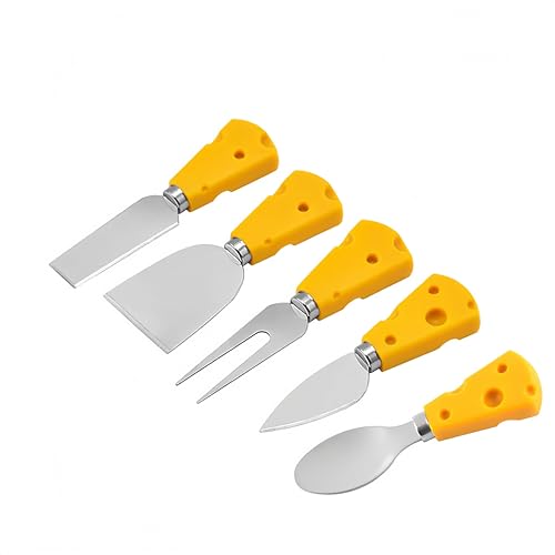 BUDOME Cheese Knife, 5 Piece Cheese Knives Set, Mini Premium Stainless Steel Cheese Knife Set, Cheese Knives for Charcuterie Board - Charcuterie Boards Accessories