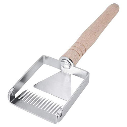 TOPINCN Honey Uncapping Scraper Stainless Steel Honeycomb Honey Fork Knife Uncapper Beekeeping Tine Hive Scraper Tool Wooden Handle