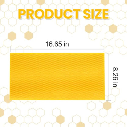 POLLIBEE Beehive Foundation Sheets, Natural Beeswax Coated Foundation Sheets, 8-1/2-Inch Deep Foundation for Beehive Frames (Yellow) - color: Deep-Yellow