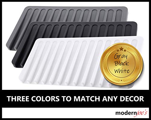 Self-Draining 2 in 1 Silicone Drying Mat and Trivet by Modern Joe's. Premium Space Saving Dish and Glassware Silicone Mat. Made from Food-grade, Dish Washer Safe and Heat Resistant (Black) - color: Black