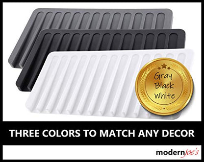 Self-Draining 2 in 1 Silicone Drying Mat and Trivet by Modern Joe's. Premium Space Saving Dish and Glassware Silicone Mat. Made from Food-grade, Dish Washer Safe and Heat Resistant (Black) - color: Black