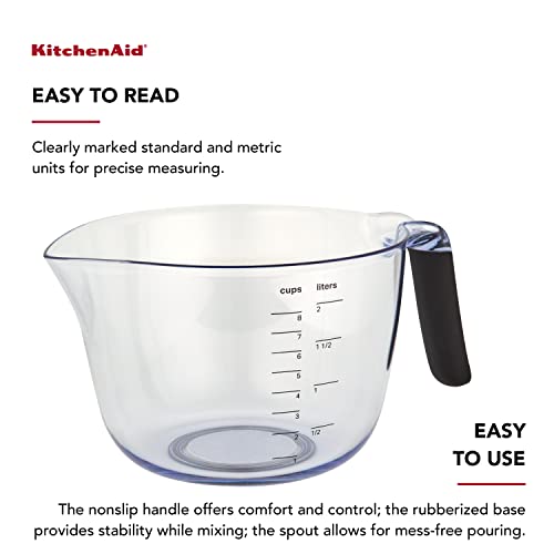 KitchenAid Universal Plastic Batter Bowl, 8-Cup, Onyx Black - size: 8-Cup