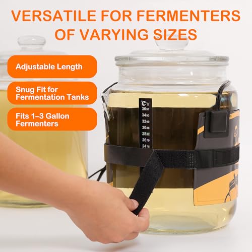 5''x19'' Kombucha Heating Wrap with Digital Thermostat, Adjustable Fermentation Heater Belt for 1Gallon Jars & Carboys, Precise Temperature Control Heated Pad for Beer, Wine & Mead Brewing - size: 5" x 19"
