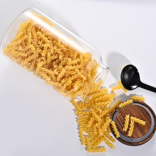 2 PCS Large Glass Jar with Airtight Lid, Glass Food Storage Jars for Tea,Spice,Cereal, Egg,Flour,Coffee and More(70 FL OZ/2000 ml) (94oz*1) - size: 94oz*1