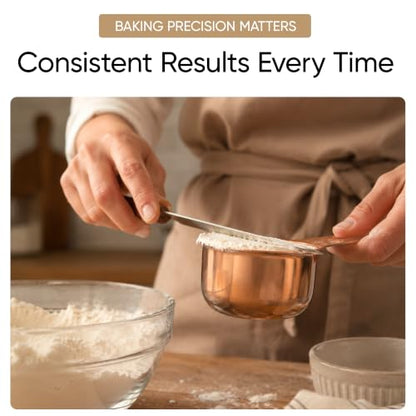 Color Up 2 Cup Measuring Cup, 480ml Copper Stainless Steel Metal Measuring Scoop, Easy-Pour Spouts, Engraved Markings, for Dry & Liquid Ingredients - size: 2 Cup (480 ml) Copper
