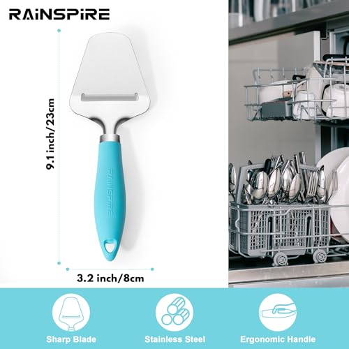 Rainspire Upgraded Non-Stick Cheese Slicers for Block Cheese Multi-Functional Cheese Cutter for Mozzarella, Cheddar, Gruyere Charcuterie Accessories Dishwasher Safe Kitchen Tools, Blue - color: Blue