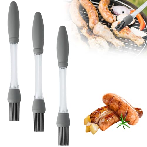 Silicone Oil Brush Basting Pastry Brush for BBQ Grilling Baking, 2025 New Heat Resistant Spread Oil Butter Sauce for Cooking, for Kitchen Gadget Home Outdoor Use (3 Pcs) - color: 3 Pcs