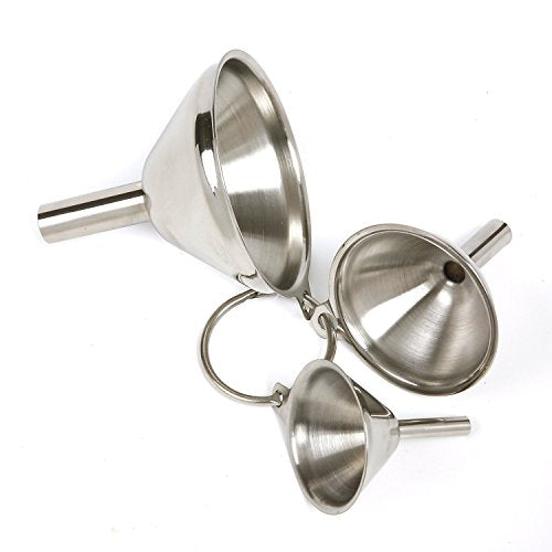 Norpro Stainless Steel Funnels, Set of 3, Silver - size: Pack of 1
