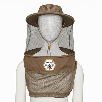 Beekeeping Veil Hat for Beekeepers 360° Protective High Visibility Mesh Breathable Ventilated Design Secure Elastic Fit (BP-106 Brown-2 Pack Veils) - color: Brown, size: 2-pack
