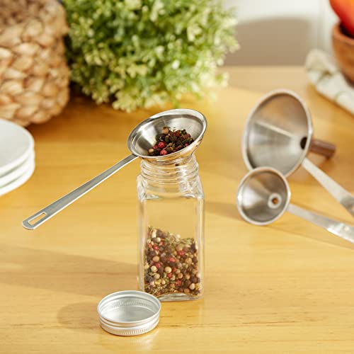 RSVP International Endurance Collection Kitchen Spice Jar/Oil Bottle Funnel, Stainless Steel and Dishwasher Safe, Mini Set, Various Sizes - size: Mini Set, Various Sizes (Pack of 1)