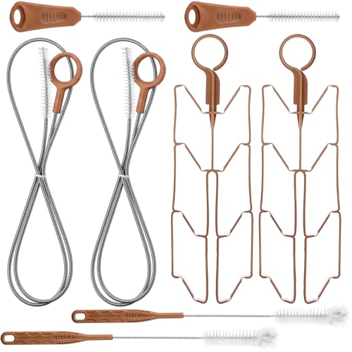Patelai 8 in 1 Hydration Bladder Cleaning Kit Includes 3 Different Brushes and Drying Collapsible Bladder Frame, Water Reservoir Backpack Cleaning Kit - color: Brown