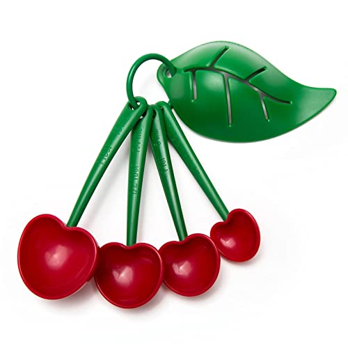 OTOTO Measuring Cups Set - Teaspoons for Dry & Liquid Ingredients, BPA-free & Dishwasher Safe, Funny Gifts, Baking Accessories, Unique Kitchen Gadgets (Mon Cherry) - style: Mon Cherry