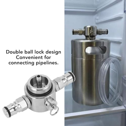 AMONIDA 304 Stainless Steel Beer Keg Spear for Home Brewing Enthusiasts,45psi Security Valve for Safe Dispensing,Double Ball Lock Design,Erosion Proof Construction Small Kegs