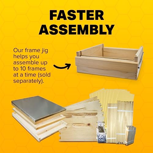 Mann Lake Unassembled Complete Bee Hive Box with Foundation, Langstroth 10 Frame 9 5/8" Hive Body, All Beekeeping Levels, Assembly Required