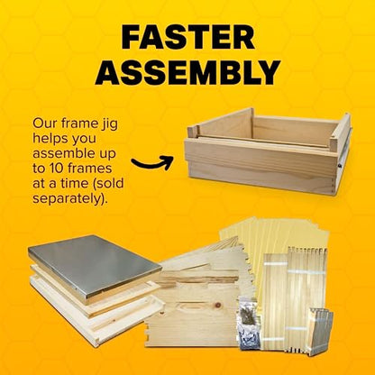 Mann Lake Unassembled Complete Bee Hive Box with Foundation, Langstroth 10 Frame 9 5/8" Hive Body, All Beekeeping Levels, Assembly Required