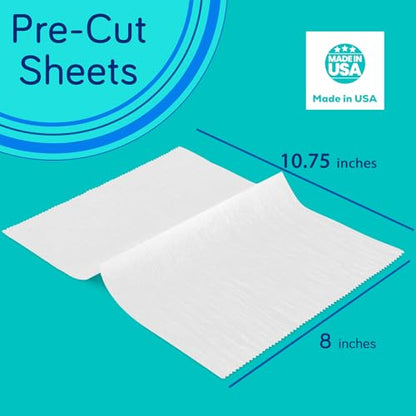 Fit Meal Prep 1000 Sheets 8 x 10.75” Dry Wax Paper Sheets for Food, Greaseproof Sandwich Wrapping, Interfolded Deli Wax Paper for Fries, Burgers, Food Basket, Made in USA - size: 8 x 10.75"