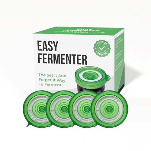 Fermentation Lids Kit, Mason Jar Airlock Lid, Fermenting Lids for Wide Mouth Mason Jars, Kimchi, Pickle, and Sauerkraut Fermentation, Pack of 4 (Green) - color: Green