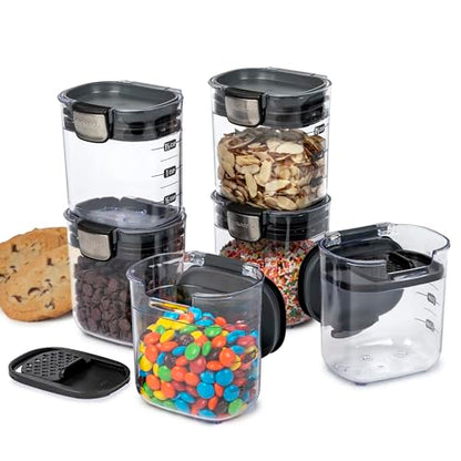 Progressive PKS-401 1.5 Cup Mini Prokeeper+ Airtight Silicone Seal Storage Container Great For Spices & Baking Acessories (6- Piece) - size: 6- Piece