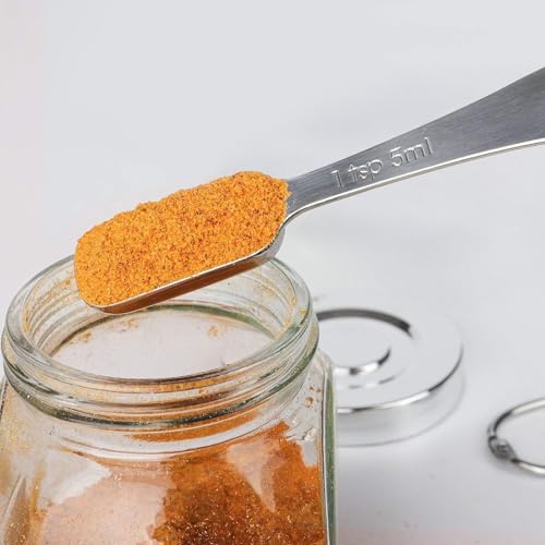 FANGSUN Stainless Steel Measuring Cups and Spoons Set of 10, Stainless Steel Measuring Spoons with Long Handles & Engraved Measurements, Fits in Spice Jars, for Baking & Cooking - style: Spoons&Cups - Set of 10