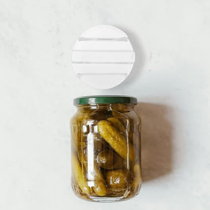 Generic 4pcs Fermentation Weights: Glass Mason Jar Weight With Easy Grip Handle For Wide Mouth Canning Fermenting Pickling Sourkrout Fermentation Kit - color: Transparent