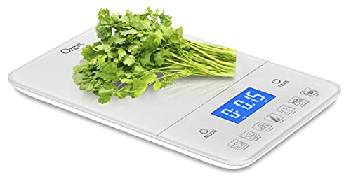 Ozeri Touch III Digital Kitchen Scale with Calorie Counter, 22 lbs (10 kg), White - color: White