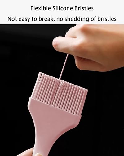 2Pcs Silicone Basting Pastry Brush - Heat Resistant Cooking Brushes Food Brush for Oil, Sauce, BBQ, Baking Outdoor Grill Dishwasher Safe – Pink - color: Pink