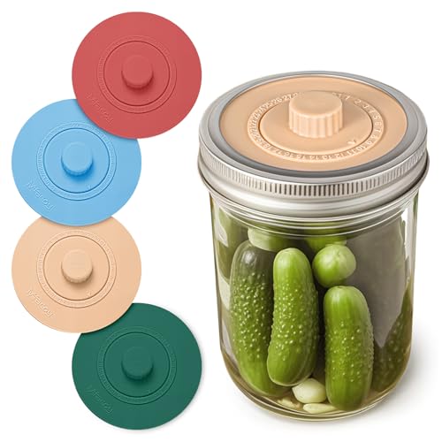 Original Patented Airlock Fermentation Lids for Wide Mouth Mason Jars, Fermenter Caps, Fermentation Kit for Sauerkraut & Pickle Kit, One Way Waterless Airlock Valve - BPA-Free (Jar Not Included) - size: Wide Mouth
