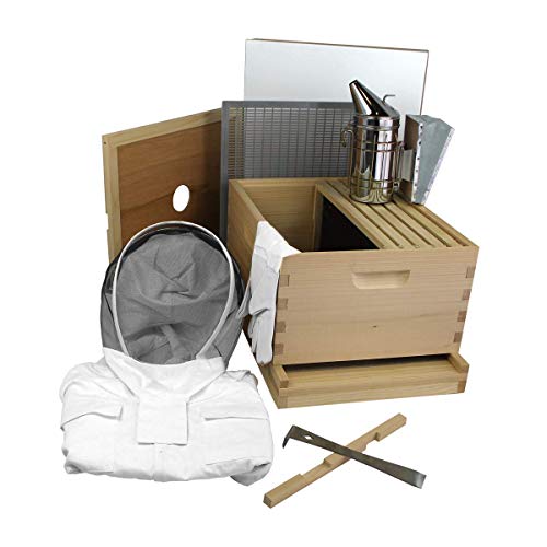 Amish Made in USA Complete Langstroth Beehive - The Starter Kit (Full Hive with 1 Deep & Accessories)