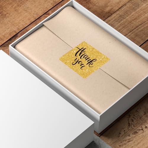 2" x 2" Square Thermal Labels Stickers, Holographic Direct Thermal Stickers Labels, Self-Adhesive Label for Small Business, DIY Logo Design- Glitter Gold - color: Holographic Gold, size: 2 X 2