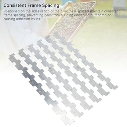 HERCHR Beehive Frame Strips, Pack of 10 Metal Beehive Frame Strips Spacers Beekeeper Beekeeping Tool Equipment Bee Hive Box Spacing Tool Replacement for Beekeepers