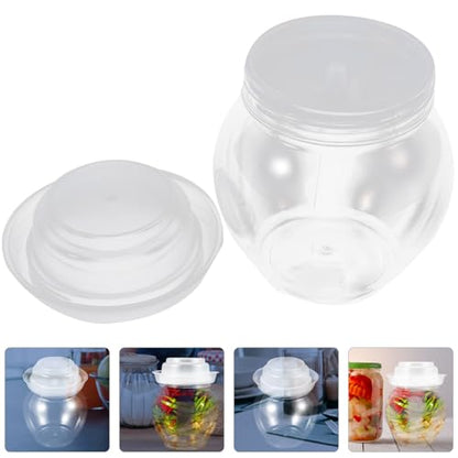 SEWACC 800ml Pickling Food Jar with Airtight Seal, Plastic Fermenting Pickle Container for Home Vegetable Storage and Kimchi Preservation