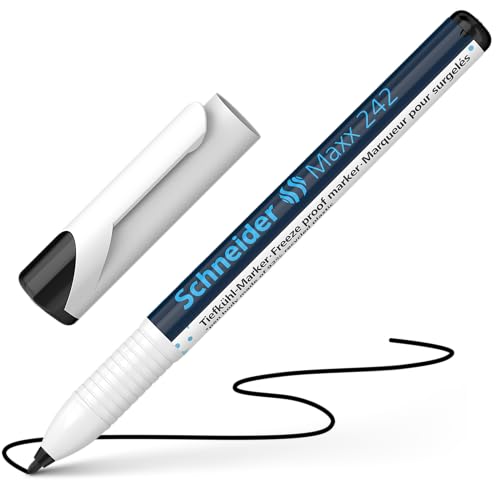 Schneider Maxx 242 Freezer Marker, Black, 1 mm Line Width, Frost Resistant to -25 Degrees