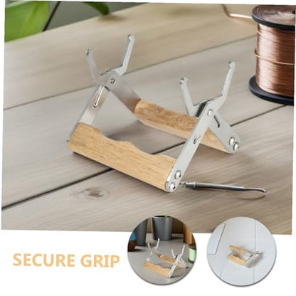 Abaodam 4pcs Stainless Steel Beekeeping Frame Gripper and Hive Frame Holder with Wood Handle for Beekeepers Honey Harvesting and Hive Inspection Tool