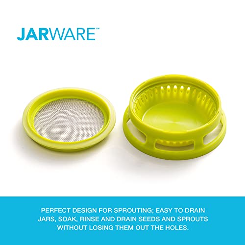 Jarware Mason Jar Lid, Seed Sprouting Lids For Wide Mouth Mason Jars, Set of 2 - size: Wide Mouth, style: Seed Sprouter