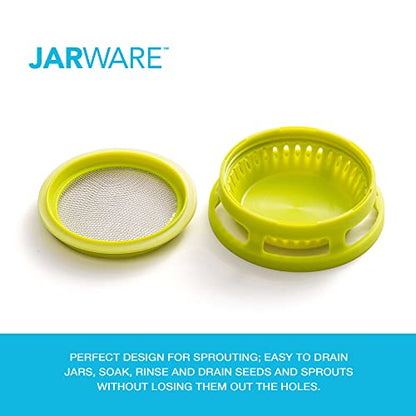 Jarware Mason Jar Lid, Seed Sprouting Lids For Wide Mouth Mason Jars, Set of 2 - size: Wide Mouth, style: Seed Sprouter