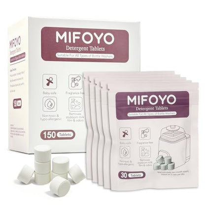 150PCS Baby Bottle Washer Detergent Tablets, Detergent Soap Tablets for All Brands Momcozy Baby Brezza Papablic Bottle Washers, Bottle Cleaning Tablets, Bottle Washer Tablets, 30 Count per Bag