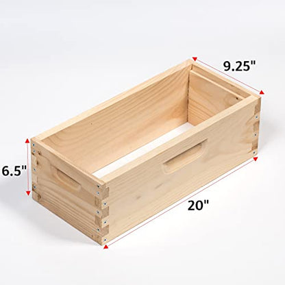 Stoney Acres Beekeeping Medium Nuc Box, Assembled Super or Brood Box with Plastic Foundation Frames for 5 Frame Honeybee Hives, Amish Made