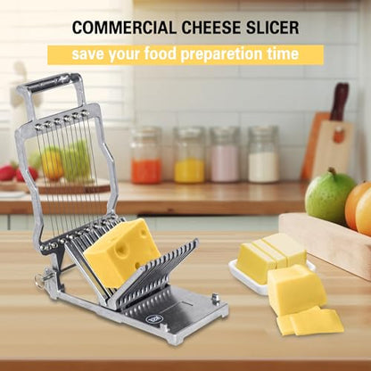 Hakka Cheese Slicer Commercial Block Cheese Cutter with 3/8" & 3/4" Blades, Stainless Steel Butter Cutter for Home & Restaurant Kitchen