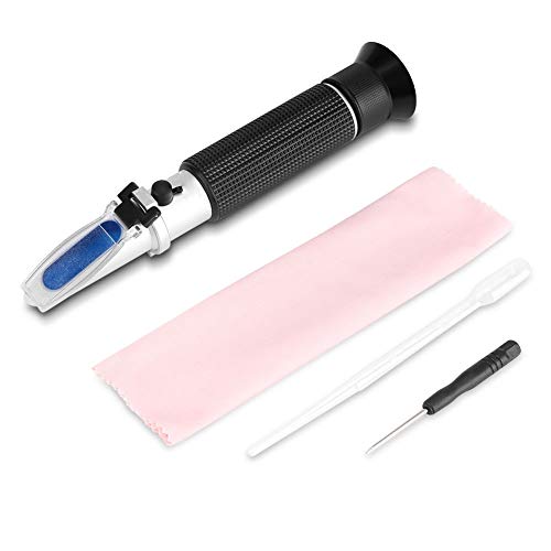 Meter Refractometer, Professional Handheld Alcohol 0-80% Test Refractometer Tester Refractometer Hydrometer with Automatic Temperature Compensation Function for Brewing Beer Wort